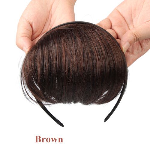 Brown Hair Band Bang Fringe Hair Extensions Headband  