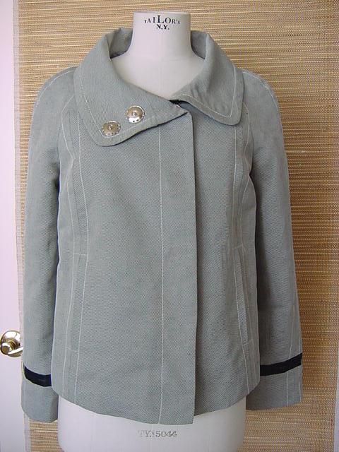 ESCADA Jacket pea coat influence LEATHER detail mint 8  