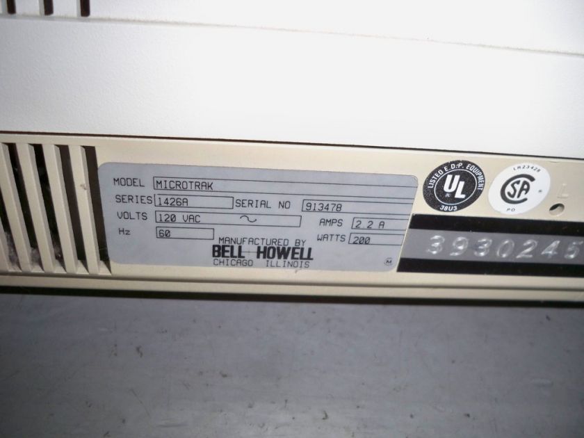 Bell + Howell MicroTrak Microfilm Camera 1426A w/ Key  