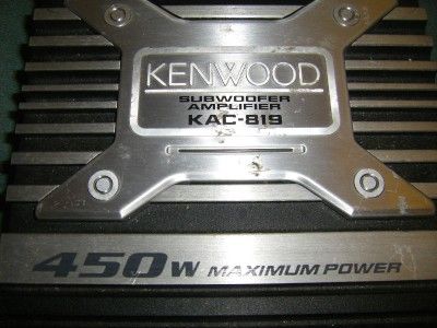 Kenwood KAC 819 Subwoofer Amplifier 450w Max Power Amp  