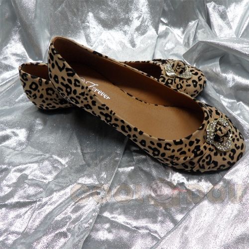   Fashion Casual Leopard Print Flats Shoes LORITA 08 CAMEL/Black NEW