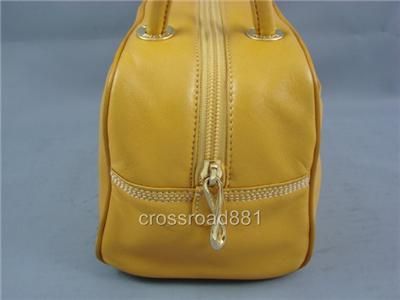 Auth Loewe Yellow Leather Hand Bag Great  