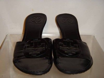   New Womens Black Patent Leather Slide Sandals Shoes Size 6 M  