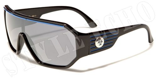 Retro Goggle Style Biohazard Large Shield Mens Celebrity Fashion 