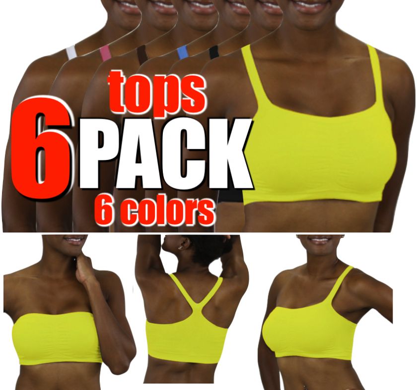 LOT of 6 New Bandini Bras Tube Bra Top Multi Way Strap Stretch 