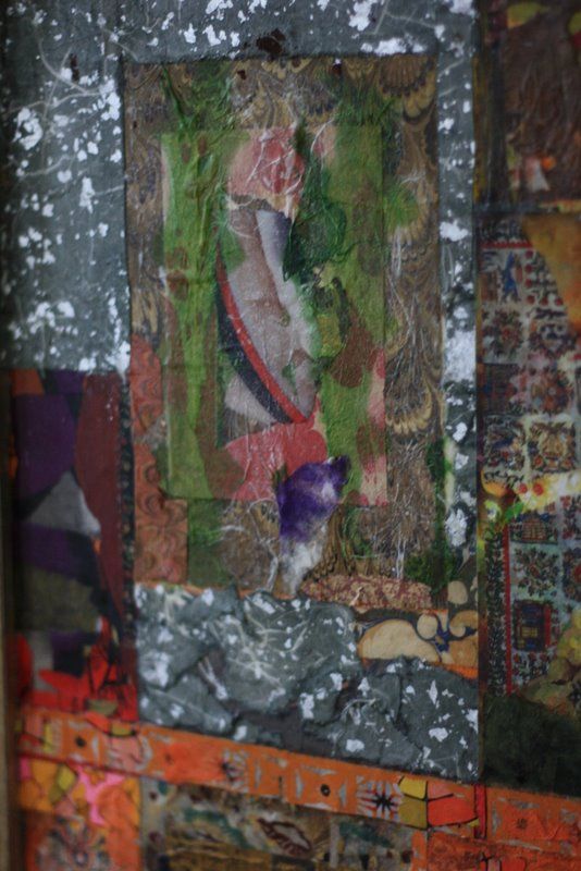 Gladys Goldstein Modern Mixed Media Collage Night Wish  