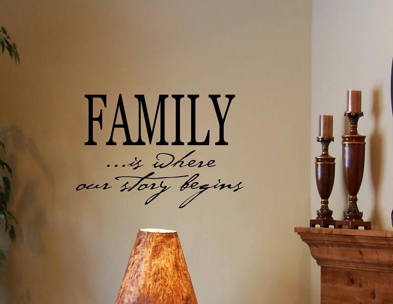 FAMILY IS WHERE OUR STORY BEGINS Wall Decals Quotes Art  