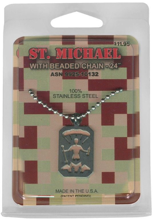 GI ISSUE MILITARY NECKLACE JEWELRY PATRON ST MICHAEL  