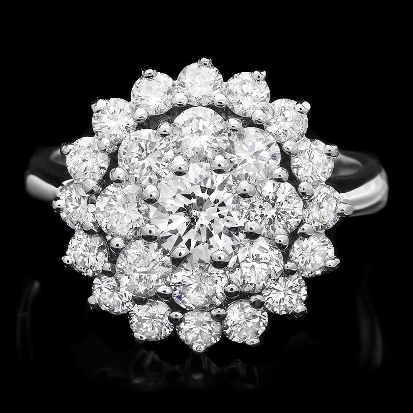 8900 CERTIFIED 14K WHITE GOLD 2.35CT DIAMOND RING +   