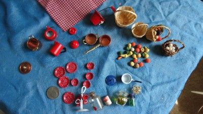 bowls cups are all metal pickle jar dish and cider jug are glass note 