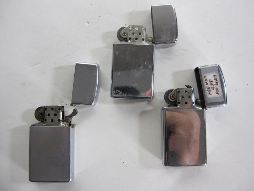 9pc Lot Vintage Zippo Slim Lighters   Advertising **  