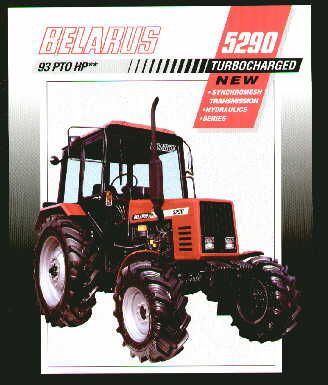 Belarus 5290 specs Tractor Brochure 1996  