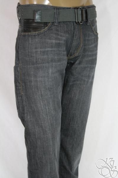 LEVIS JEANS 514 Slim Fit Straight Leg Carbon Denim Mens Pants w/ Belt 