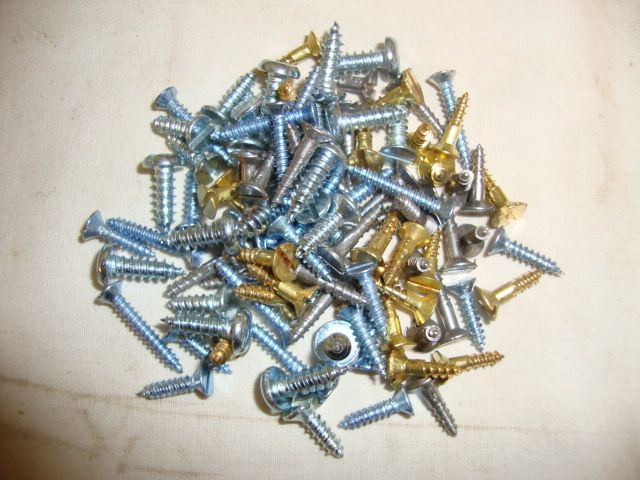 BRASS & STEEL WOOD SCREW ASSORTMENT NEW CLOCK PARTS  