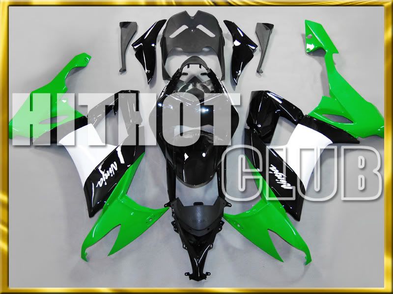 FOR KAWASAKI FAIRING ZX10R 08 09 GREEN BLACK 1W812 KIT  