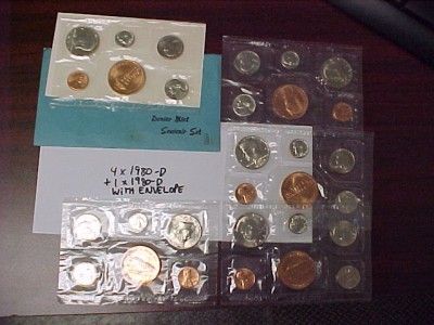 15 DENVER+PHILADELPHIA U.S.MINT SOUVENIR SETS=EXCELLENT COINS+CELLO 