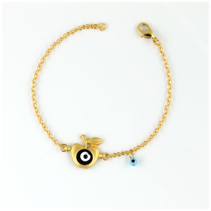 GOLD PLATED EVIL EYE GREEK MATI BRACELET  