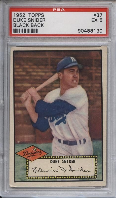 1952 Topps Black Back #37 Duke Snider PSA 5  