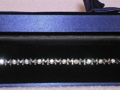 Tennis Bracelet Silvertone MOM all around  NIB  