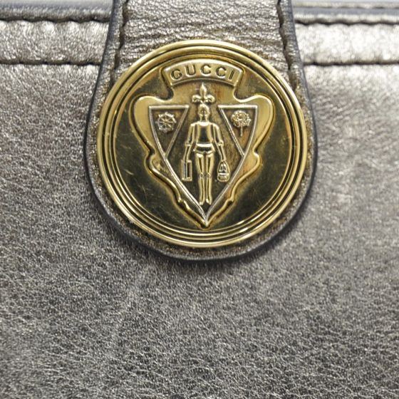 GUCCI Leather Compact Hysteria Wallet Clutch Metallic  