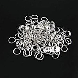 100 pieces Silver Plated Beads metal jump rings 6 mm  