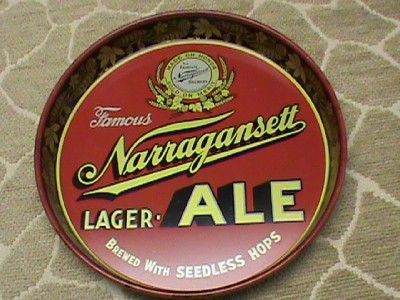 1930s Famous Narragansett Lager Ale Beer Tray.Large collection 