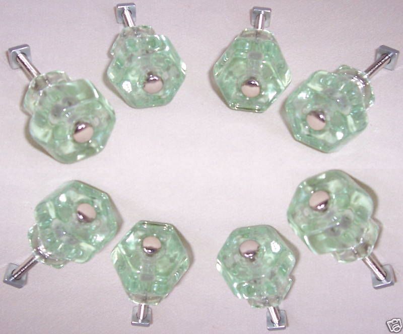 LOTS of 8 BEST ANTIQUE Type DEPRESSION GLASS KNOBS  