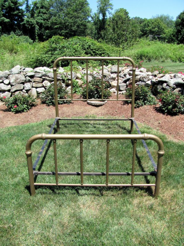 Antique Brass Bed   Full Size   Headboard and footboard with rails 