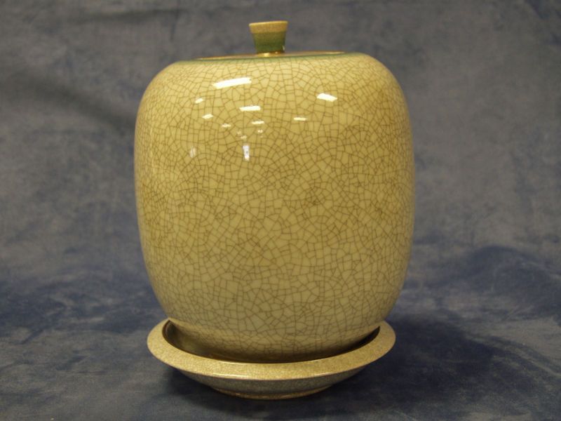 royal copenhagen vase urn cover plate crackle glazed  