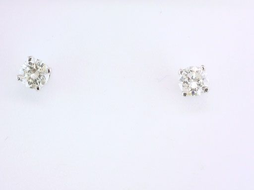   Diamond .50ct 14K White Gold Screw Back Earrings Jewelry  