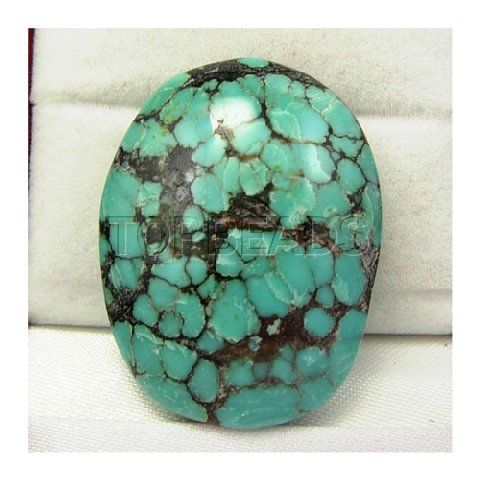 44Cts Green Turquoise Spiderweb Cabochon Gemstone  