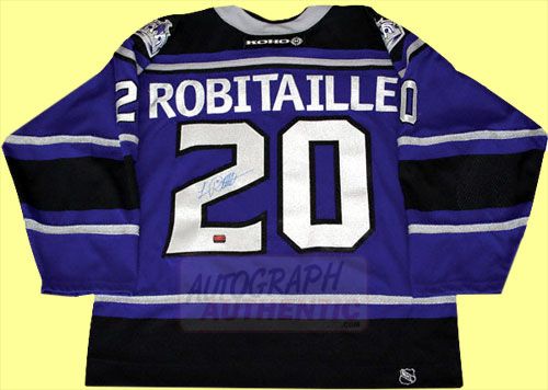 Autographed Luc Robitaille LA Kings Jersey (purple)  