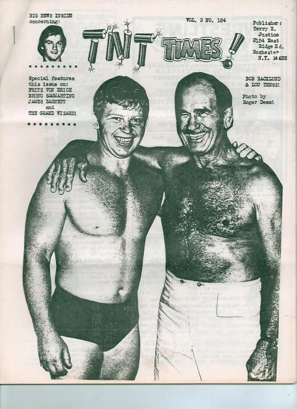 1980 WRESTLING TNT TIMES NEWSLETTER #184 BACKLUND THESZ  