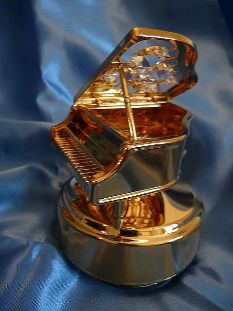 Gold Grand Piano playsNUTCRACKER & Faberge Egg Necklc  