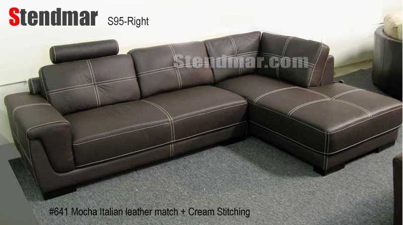 2PC NEW CLASSIC EURO DESIGN LEATHER SECTIONAL SOFA S95A  