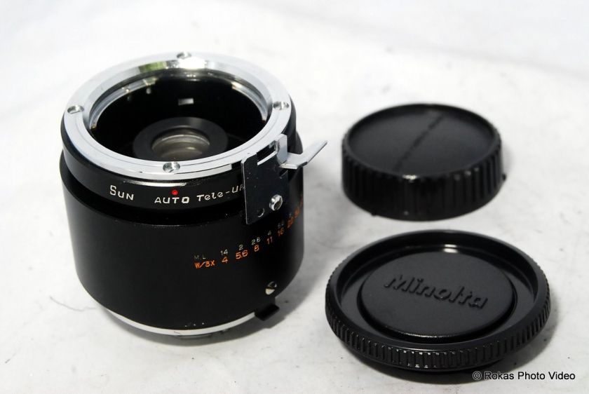 Minolta Sun 3X teleconverter lens MC Tele Up SRT camera  