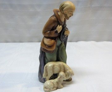 HUMMEL NATIVITY FIGURINE SHEPHERD W/ SHEEP  214/F & 214/0 2 PIECES 