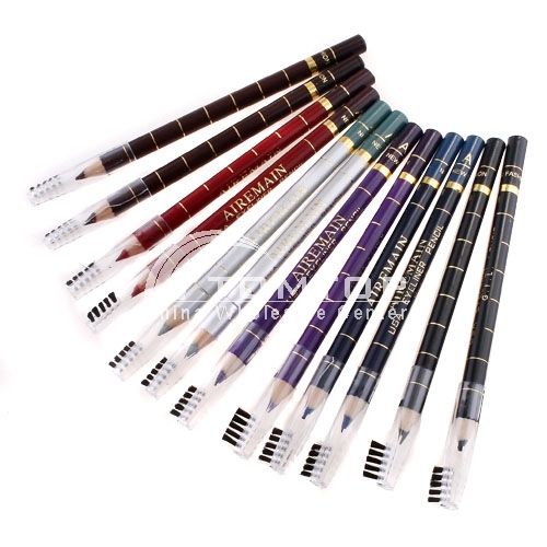 Lot of 12 One side EyeLiner Pencils with Brush H1112  