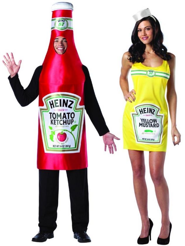 Heinz Mustard Tank Dress & Ketchup Bottle Adult Couples Set   4 10 