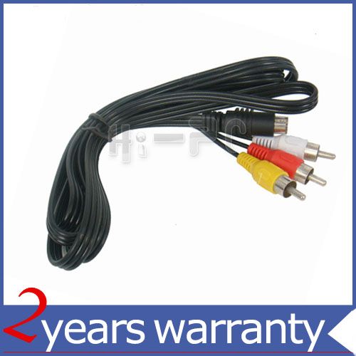 Pin 5 FT S Video to 3 RCA TV Male Cable For PC 5FT  