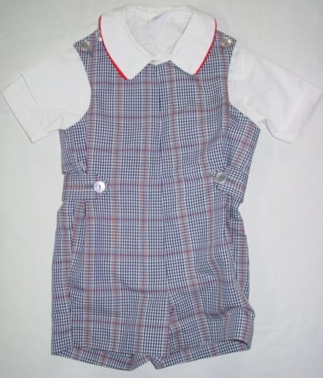 Boys IMP ORIGINALS Blue Gingham JON JON short slv shirt OUTFIT 2T 