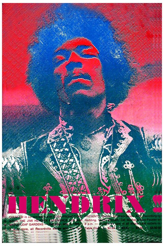 Jimi Hendrix at Toronto Canada Concert Poster 1969  