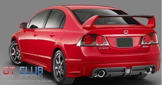 NEW FOR HONDA CIVIC 8th MUGEN RR STYLE REAR WING SPOILER (4 PCS UN 