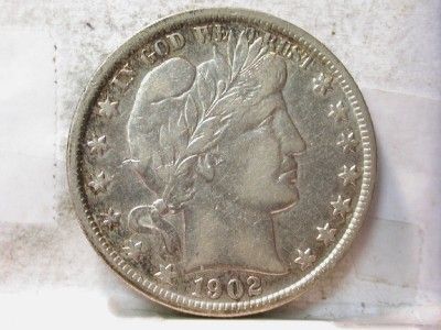 1902 AU SILVER BARBER HALF DOLLAR ID#D483  