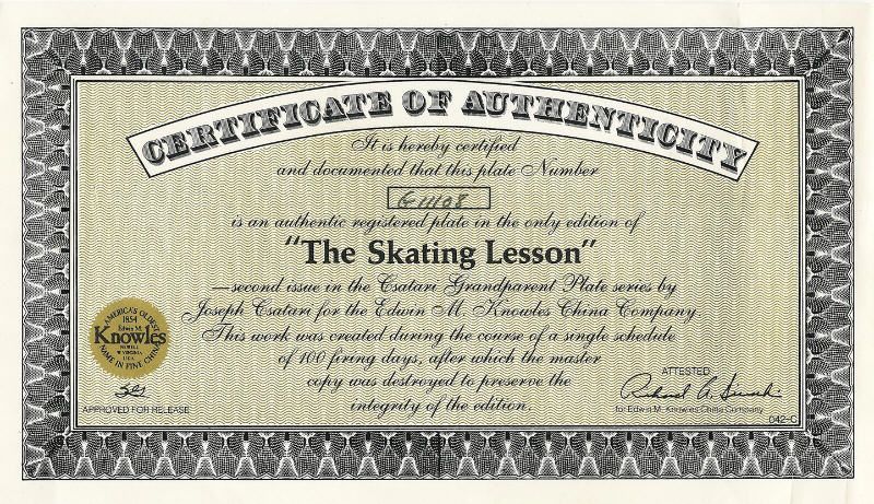 The Skating Lesson by Joseph Csatari Collector Plate  