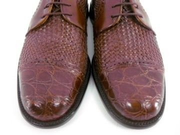 Mezlan MARINA Crocodile Alligator Woven Cap Toe Dress Shoes Oxfords 7 