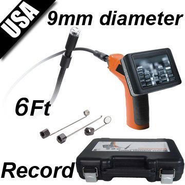 6Ft flexible 9mm borescope Inspection Camera Color DVR