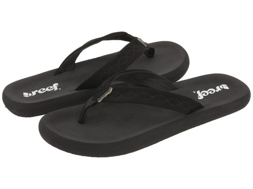 WOMENS REEF SANDALS SEASIDE FLIP FLOP BLACK  