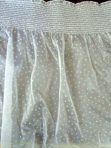 Flocked Hearts White Sun Dress Smocking Fabric Child Sz  