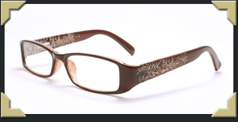 Womens Decorative Reading Glasses Brown Spring Hinge Very Cute Thick 